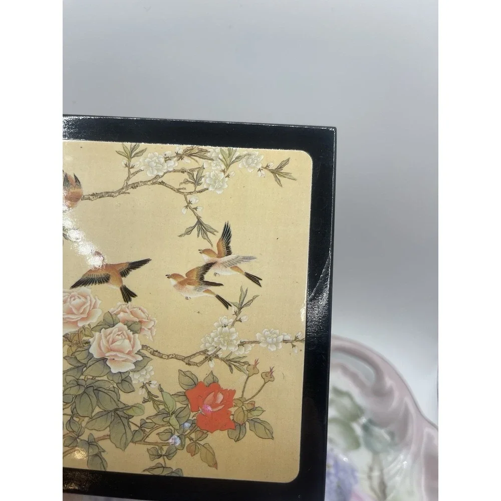 Floral/bird Coasters, Set Of 6‎ With Case